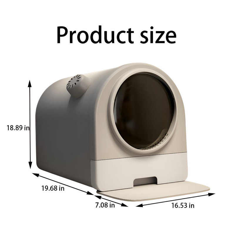 Cat Litter Box Odor Proof Extra Large Fully Enclosed And Extra Large Splash Proof Cat Toilet Feces Box Deodorizing Cat Litter Box Gray Litter